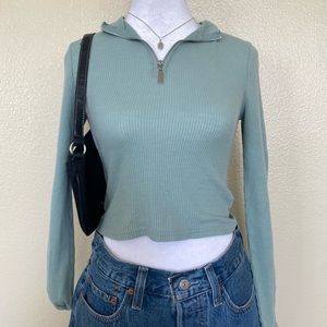 PacSun quarter zip waffle long sleeve